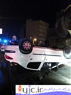 عکس + واژگونی ماشین سواری 206 در تهرانسر